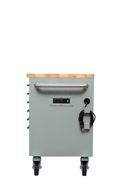 8FT Fatboy industrial tool bench with drawers and USB ports
Heavy-duty 24-drawer tool bench with stainless steel finish
Workshop organization tool bench with hardwood top
Mobile workbench with caster wheels and lockable drawers