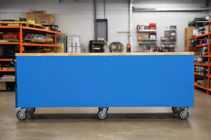 8 FT 24 - Drawer Fatboy Tool Workbench | Heavy - Duty Bench with Power & USB Options - with Pink | Sold by Uncle Wiener's Wholesale