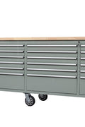 8FT Fatboy industrial tool bench with drawers and USB ports
Heavy-duty 24-drawer tool bench with stainless steel finish
Workshop organization tool bench with hardwood top
Mobile workbench with caster wheels and lockable drawers