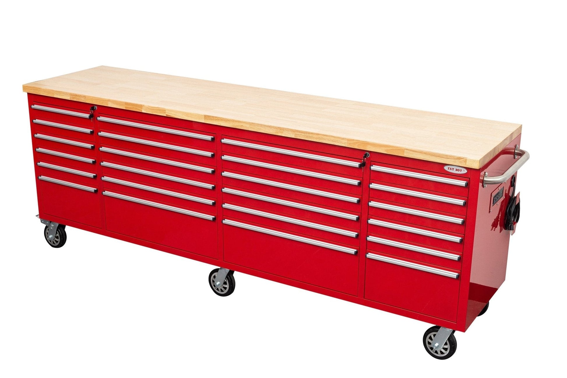 8 FT Fatboy 24 - Drawer Heavy - Duty Workbench with Power Outlets & USB Charging – Industrial Tool Bench for Garage & Workshop Organization | - with Yellow | Sold by Uncle Wiener's Wholesale