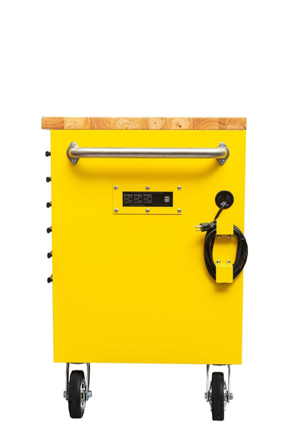 8 FT Fatboy 24 - Drawer Heavy - Duty Workbench with Power Outlets & USB Charging – Industrial Tool Bench for Garage & Workshop Organization | - with Gun Metal Stainless Steel Black | Sold by Uncle Wiener's Wholesale