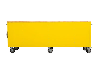 8 FT Fatboy 24 - Drawer Heavy - Duty Workbench with Power Outlets & USB Charging – Industrial Tool Bench for Garage & Workshop Organization | - with Gun Metal Stainless Steel Black | Sold by Uncle Wiener's Wholesale