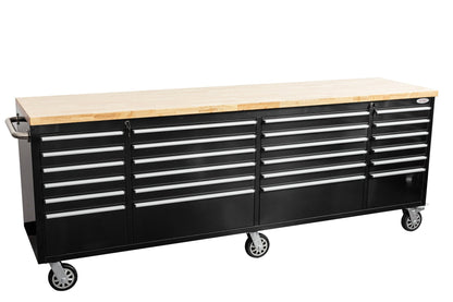 8 FT Fatboy Workbench – 24 - Drawer Heavy - Duty Tool Bench with Power & USB | FB24D8FT - with Stainless Steel | Sold by Uncle Wiener's Wholesale