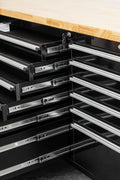 8 FT Fatboy Workbench – 24 - Drawer Heavy - Duty Tool Bench with Power & USB | FB24D8FT - with Stainless Steel | Sold by Uncle Wiener's Wholesale