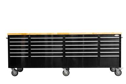 8 FT Fatboy Workbench – 24 - Drawer Heavy - Duty Tool Bench with Power & USB | FB24D8FT - with Stainless Steel | Sold by Uncle Wiener's Wholesale