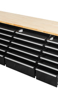 8 FT Fatboy Workbench – 24 - Drawer Heavy - Duty Tool Bench with Power & USB | FB24D8FT - with Gun Metal Stainless Steel Black | Sold by Uncle Wiener's Wholesale