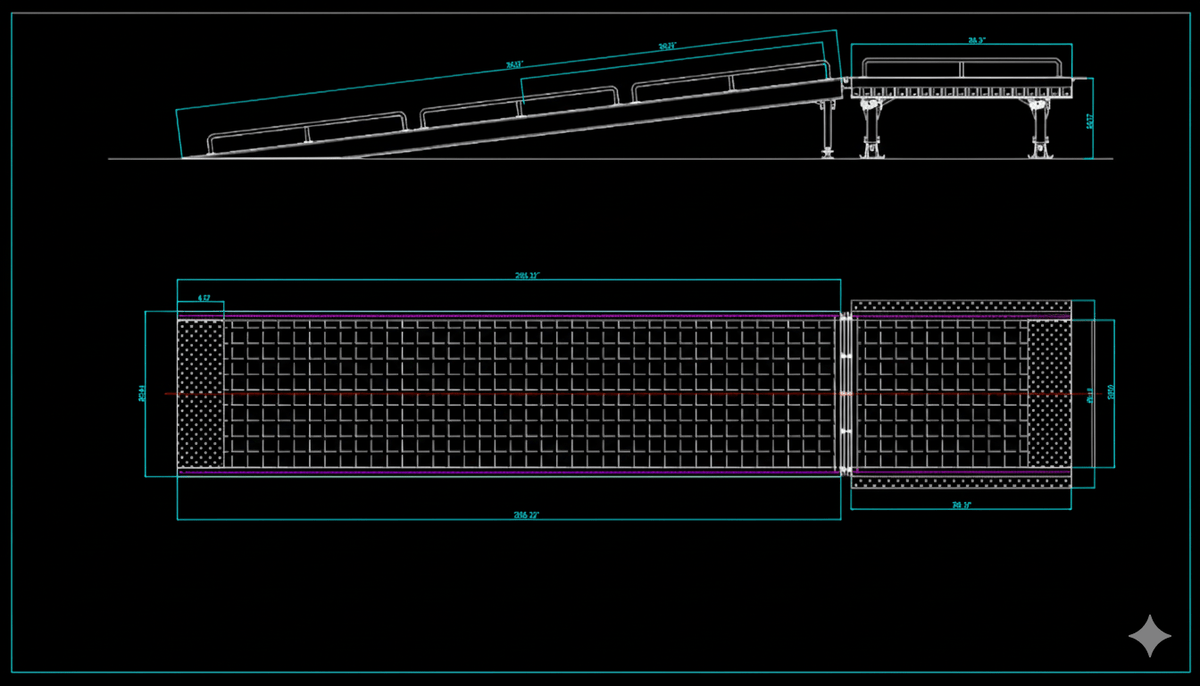 8 FT Heavy-Duty Loading Dock Ramp – Forklift-Compatible Industrial Yar ...