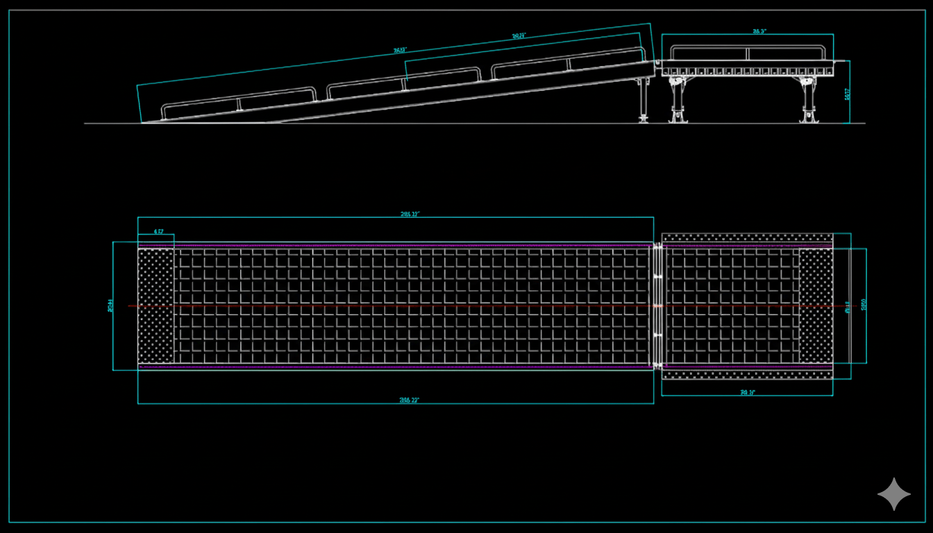 8 FT Heavy - Duty Loading Dock Ramp – Forklift - Compatible Industrial Yard Ramp | HR0515 - with | Sold by Uncle Wiener's Wholesale