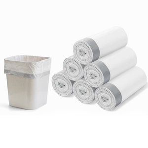 8 Gallon Drawstring Trash Bags 60-Pack 23.6" x 23.6" Leak-Resistant Garbage Bags TBG860