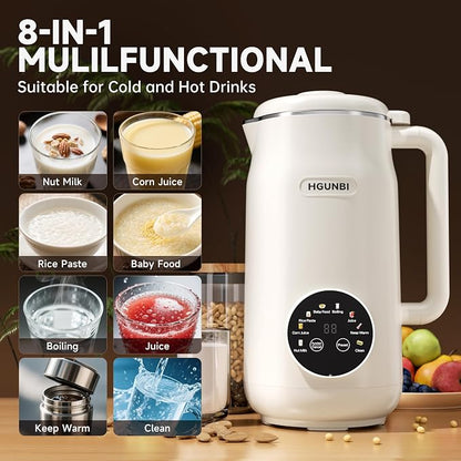 8-in-1 Automatic Nut Milk Maker Machine 50oz – Plant-Based Soy, Almond & Oat Milk Blender with Self-Cleaning, Keep Warm & 12-Hour Delay - Electronics with | Sold by Uncle Wiener's Wholesale