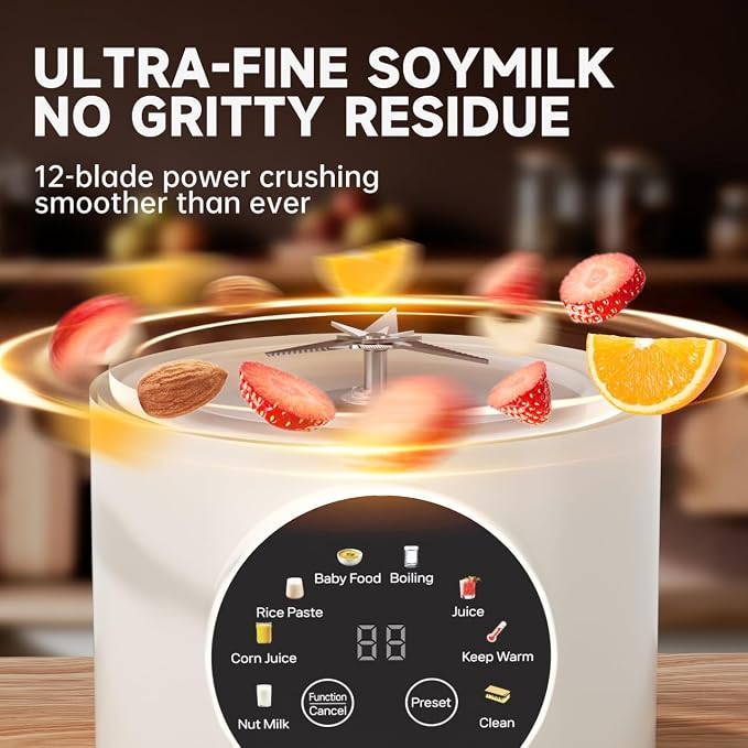8-in-1 Automatic Nut Milk Maker Machine 50oz – Plant-Based Soy, Almond & Oat Milk Blender with Self-Cleaning, Keep Warm & 12-Hour Delay - Electronics with | Sold by Uncle Wiener's Wholesale