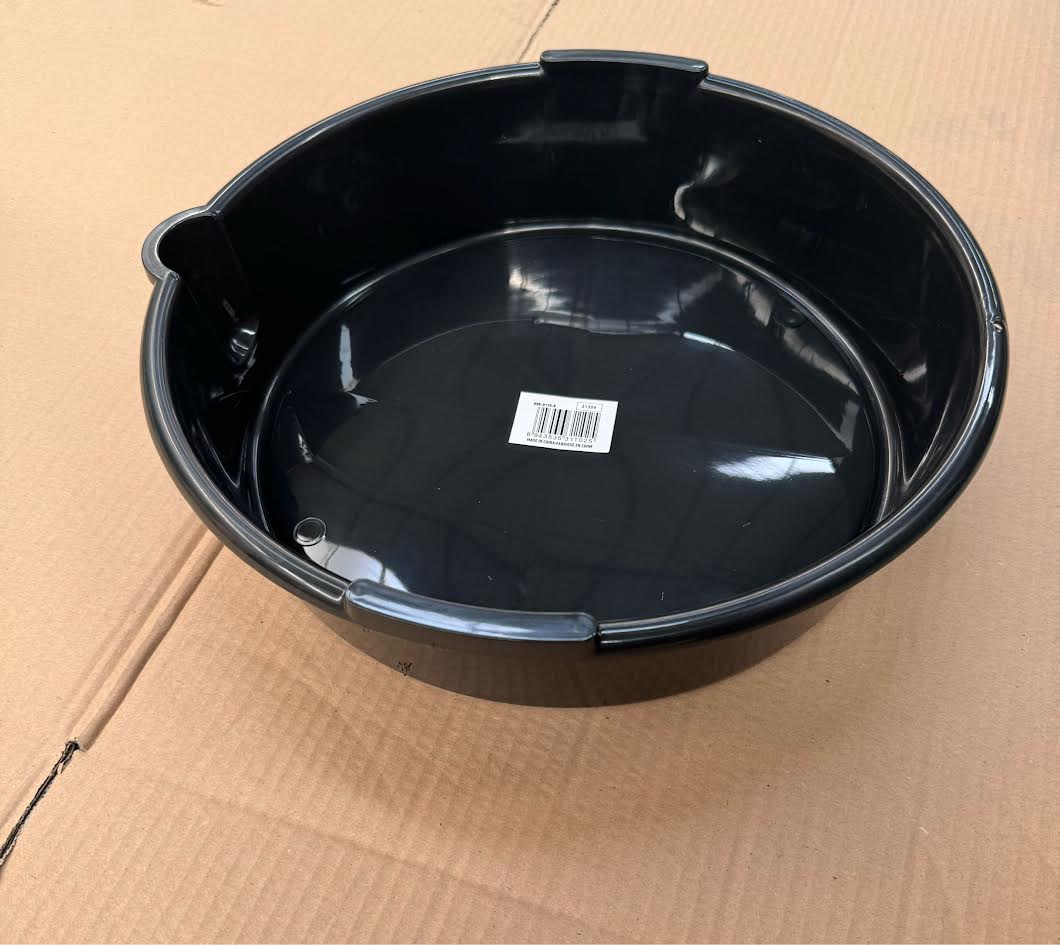 8 Litre Round Oil Drain Pan – Durable Automotive Fluid Catcher 8058117 - with | Sold by Uncle Wiener's Wholesale