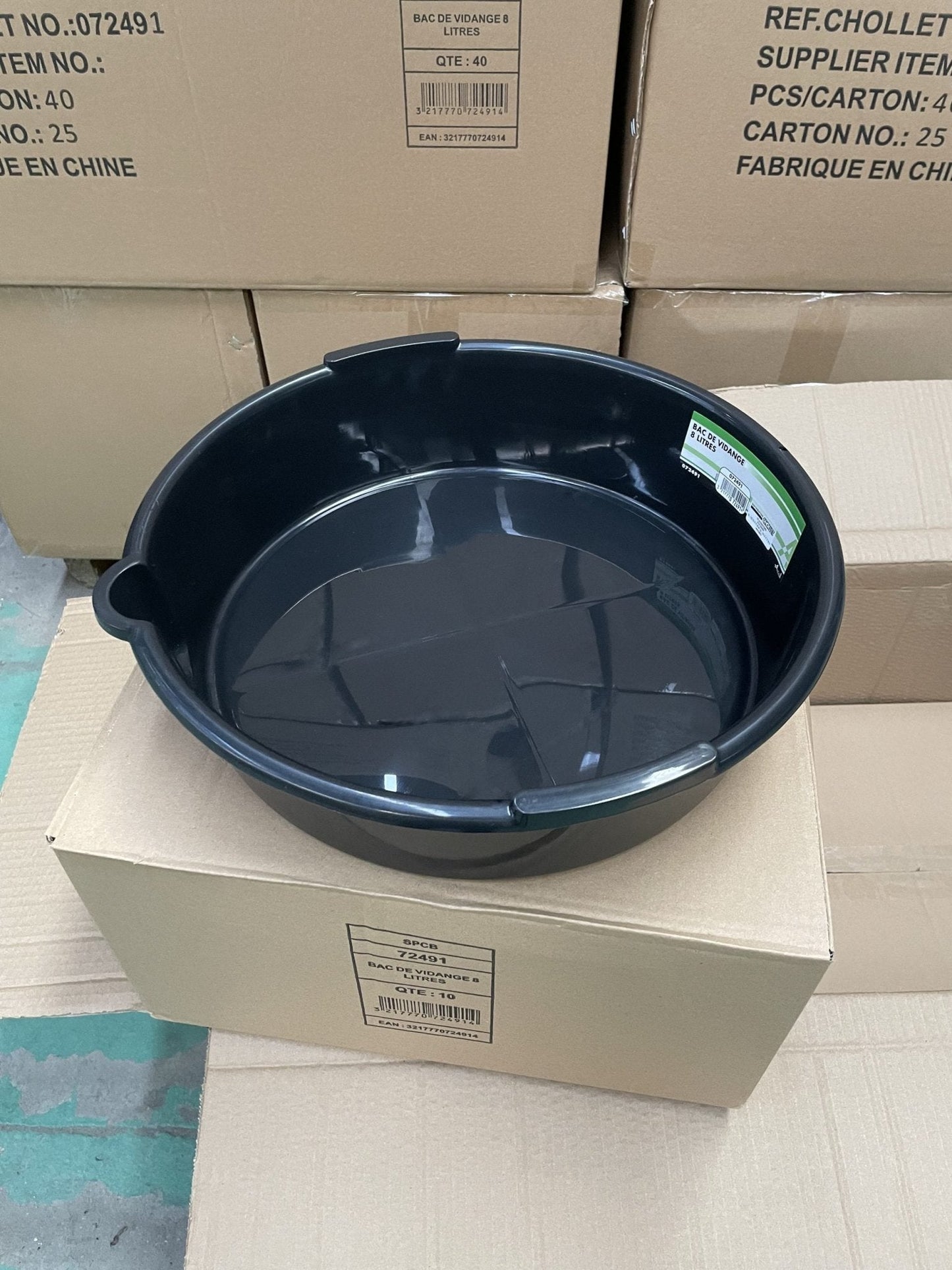8 Litre Round Oil Drain Pan – Durable Automotive Fluid Catcher 8058117 - with | Sold by Uncle Wiener's Wholesale