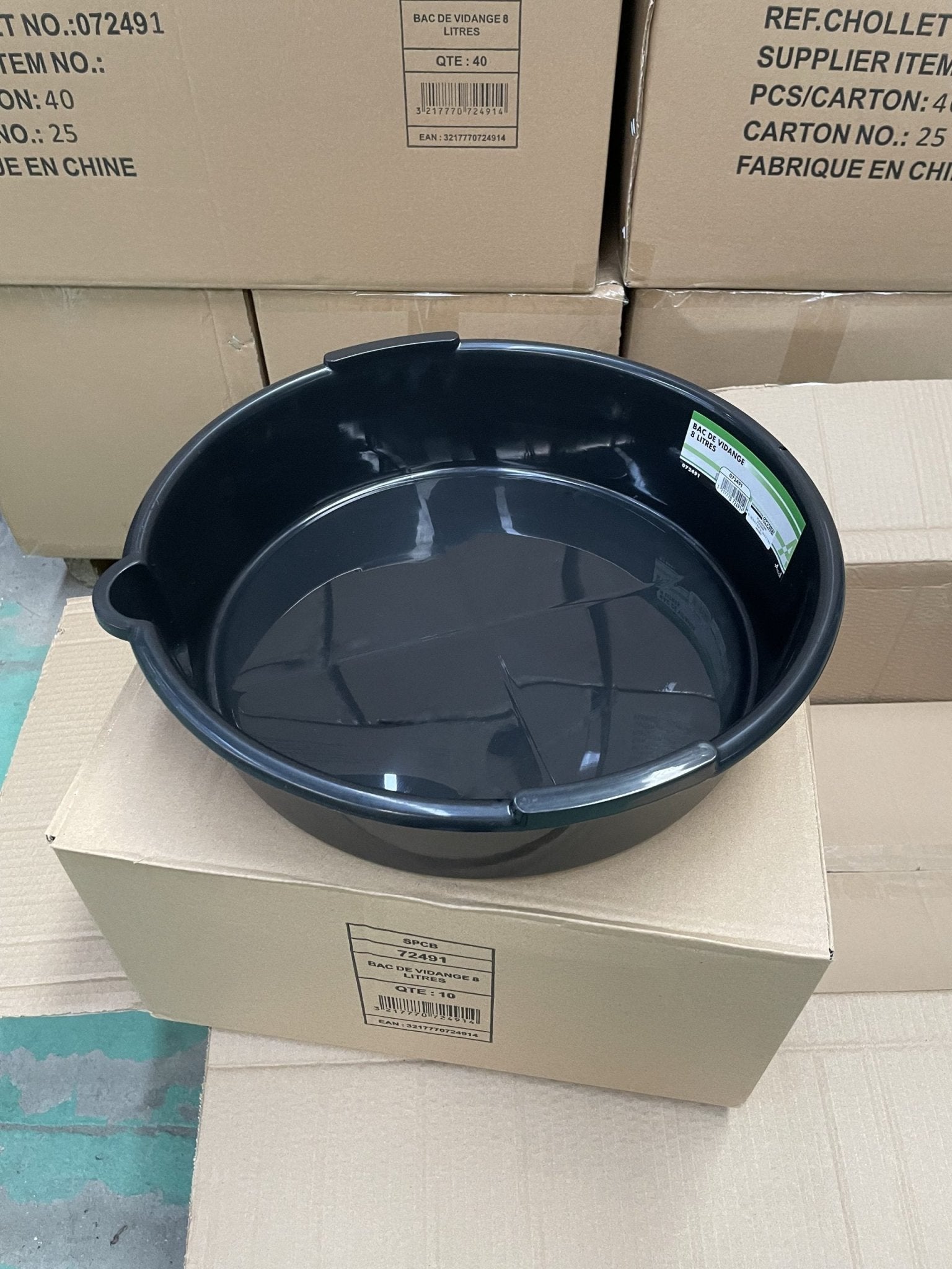 8 Litre Round Oil Drain Pan – Durable Automotive Fluid Catcher 8058117 - with | Sold by Uncle Wiener's Wholesale