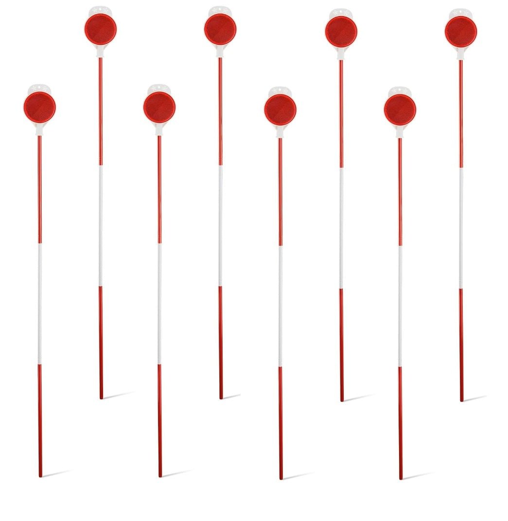 8 PCS Fiberglass Snow Stakes 5/16" x 48" Orange with 13cm Reflective Tape – Driveway Markers FSS001 - Snow Equipment with | Sold by Uncle Wiener's Wholesale