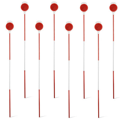 8 PCS Fiberglass Snow Stakes 5/16" x 48" Orange with 13cm Reflective Tape – Driveway Markers FSS001 - Snow Equipment with | Sold by Uncle Wiener's Wholesale