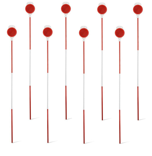 8 PCS Fiberglass Snow Stakes 5/16" x 48" Orange with 13cm Reflective Tape – Driveway Markers FSS001 - Snow Equipment with | Sold by Uncle Wiener's Wholesale