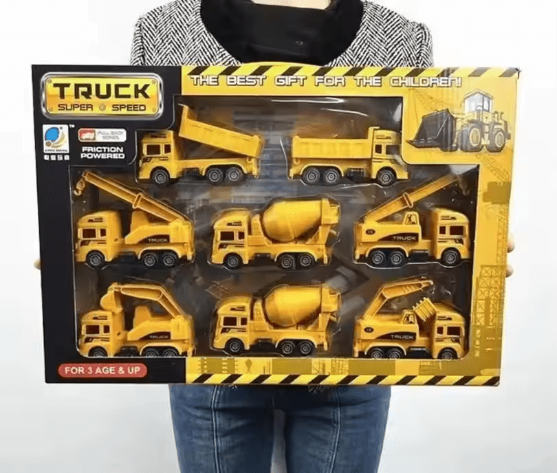 8 - Piece Engineering Construction Vehicle Toy Set 1:64 Diecast Mini Trucks 201608 - with | Sold by Uncle Wiener's Wholesale