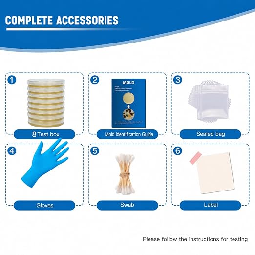 8-Test DIY Mold Test Kit for Home – Indoor Air, Surface & HVAC Mold Testing Kit with Identification Guide - General Equipment with | Sold by Uncle Wiener's Wholesale
