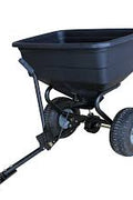 80 LB Towable Fertilizer & Salt Spreader – All - Season Broadcast with Pneumatic Tires | 851011S - Towable Broadcast Spreader with | Sold by Uncle Wiener's Wholesale