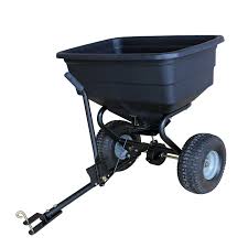 80 LB Towable Fertilizer & Salt Spreader – All - Season Broadcast with Pneumatic Tires | 851011S - Towable Broadcast Spreader with | Sold by Uncle Wiener's Wholesale