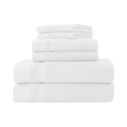 Hotel Style 6-Piece Cotton Bath Towel Set – Arctic White Luxury Bathroom Towels