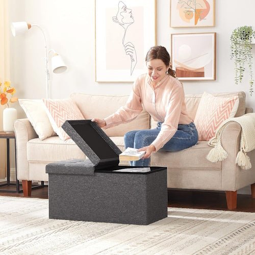 80L Gray Storage Bench Footrest Padded Seat LSF46GYZ - with | Sold by Uncle Wiener's Wholesale