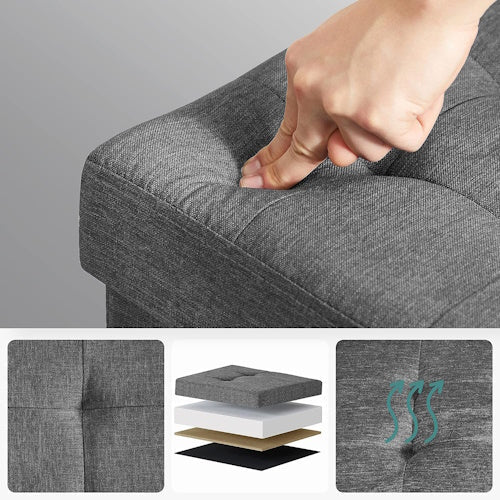 80L Gray Storage Bench Footrest Padded Seat LSF46GYZ - with | Sold by Uncle Wiener's Wholesale