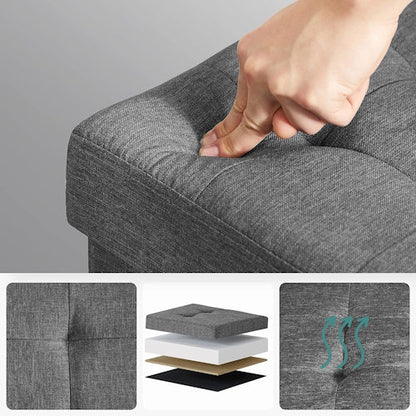 80L Gray Storage Bench Footrest Padded Seat LSF46GYZ - with | Sold by Uncle Wiener's Wholesale