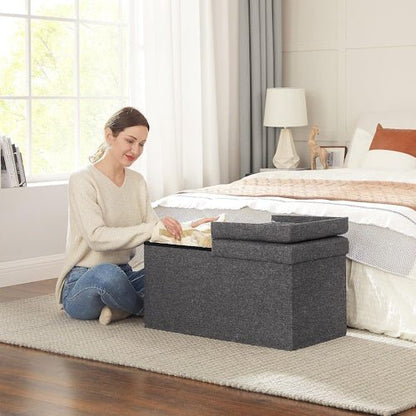 80L Gray Storage Bench Footrest Padded Seat LSF46GYZ - with | Sold by Uncle Wiener's Wholesale
