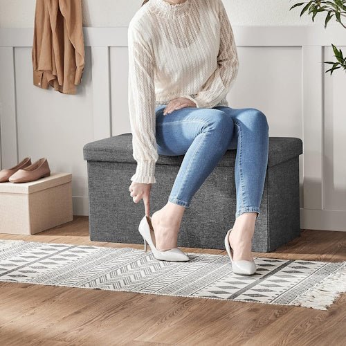 80L Gray Storage Bench Footrest Padded Seat LSF46GYZ - with | Sold by Uncle Wiener's Wholesale