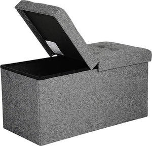 80L Gray Storage Bench Footrest Padded Seat LSF46GYZ