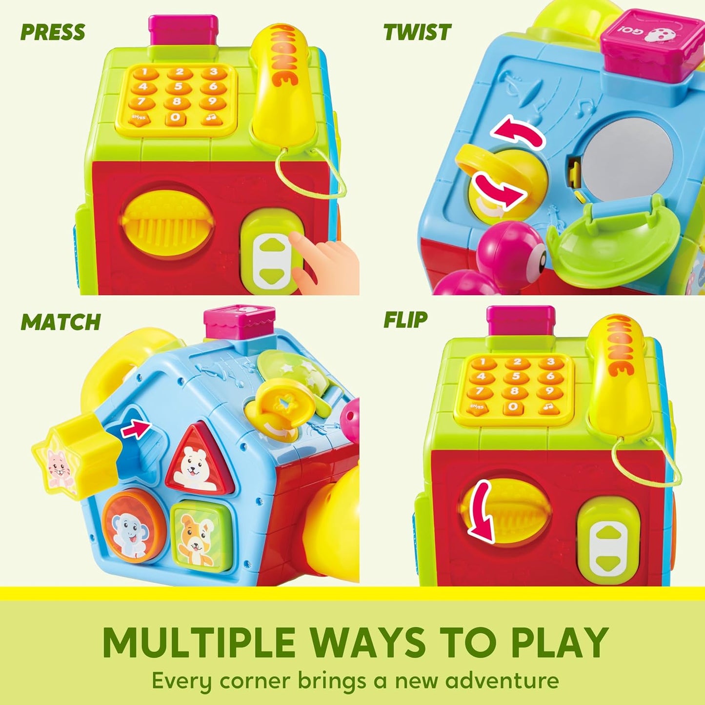SYNCFUN Montessori Baby Activity Cube Toy – Educational Sensory Learning Toy for Toddlers 12–18 Months