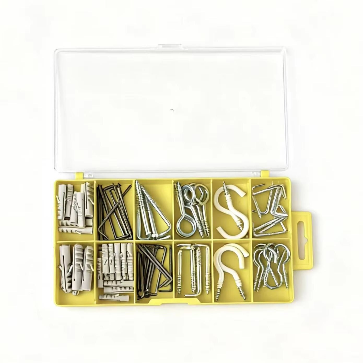 81-Piece Yellow Case Hanging Hook, Screw Hook &amp; Wall Hardware Assortment Kit for Home and Garage HKS81 - with | Sold by Uncle Wiener's Wholesale