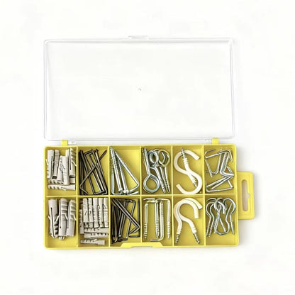 81-Piece Yellow Case Hanging Hook, Screw Hook &amp; Wall Hardware Assortment Kit for Home and Garage HKS81 - with | Sold by Uncle Wiener's Wholesale