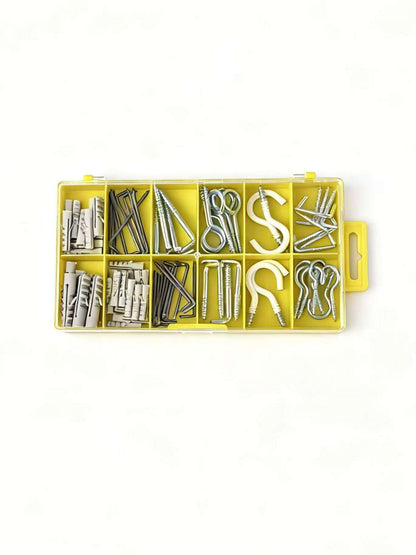 81-Piece Yellow Case Hanging Hook, Screw Hook &amp; Wall Hardware Assortment Kit for Home and Garage HKS81 - with | Sold by Uncle Wiener's Wholesale