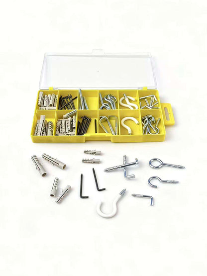 81-Piece Yellow Case Hanging Hook, Screw Hook &amp; Wall Hardware Assortment Kit for Home and Garage HKS81 - with | Sold by Uncle Wiener's Wholesale