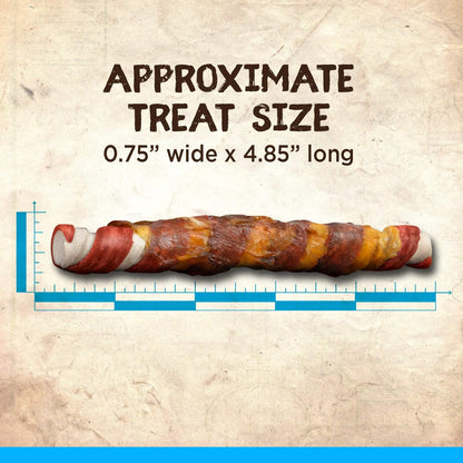 Zoë Better Than Rawhide Dog Chew Twists – Assorted Flavour, Rawhide-Free Treats with Real Chicken, 12 Pack, 148g