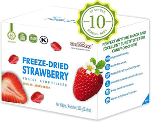 ONETANG Freeze Dried Strawberry Yogurt Bites – Crunchy Real Strawberry Yogurt Snack, Single Serve Packs