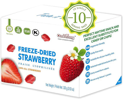 ONETANG Freeze Dried Strawberry Yogurt Bites – Crunchy Real Strawberry Yogurt Snack, Single Serve Packs