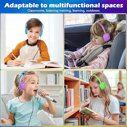 MENGLALA 15-Pack Classroom Kids Headphones – Wired 3.5mm On-Ear Student Headphones, Mixed Colors