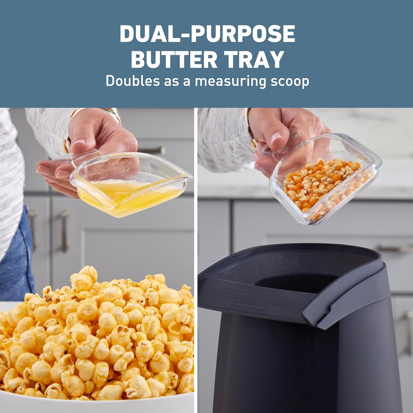 West Bend Air Crazy Popcorn Machine for Healthy Snacking with No Oil, 4-Quart, Black