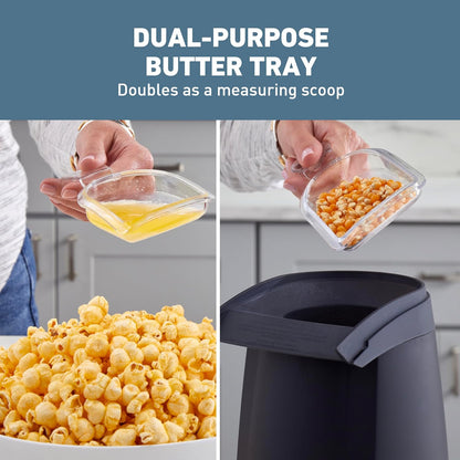 West Bend Air Crazy Popcorn Machine for Healthy Snacking with No Oil, 4-Quart, Black