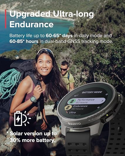 SUUNTO Vertical Titanium Solar GPS Adventure Watch – 49mm Outdoor Multisport Smartwatch with Offline Maps, Dual-Band GPS, Solar Charging & Long Battery Life