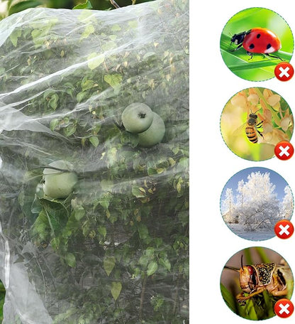 PEUTIER 10 ft x 10 ft Fruit Tree Netting Bag – Garden Bird Net Cover with Zipper and Drawstring