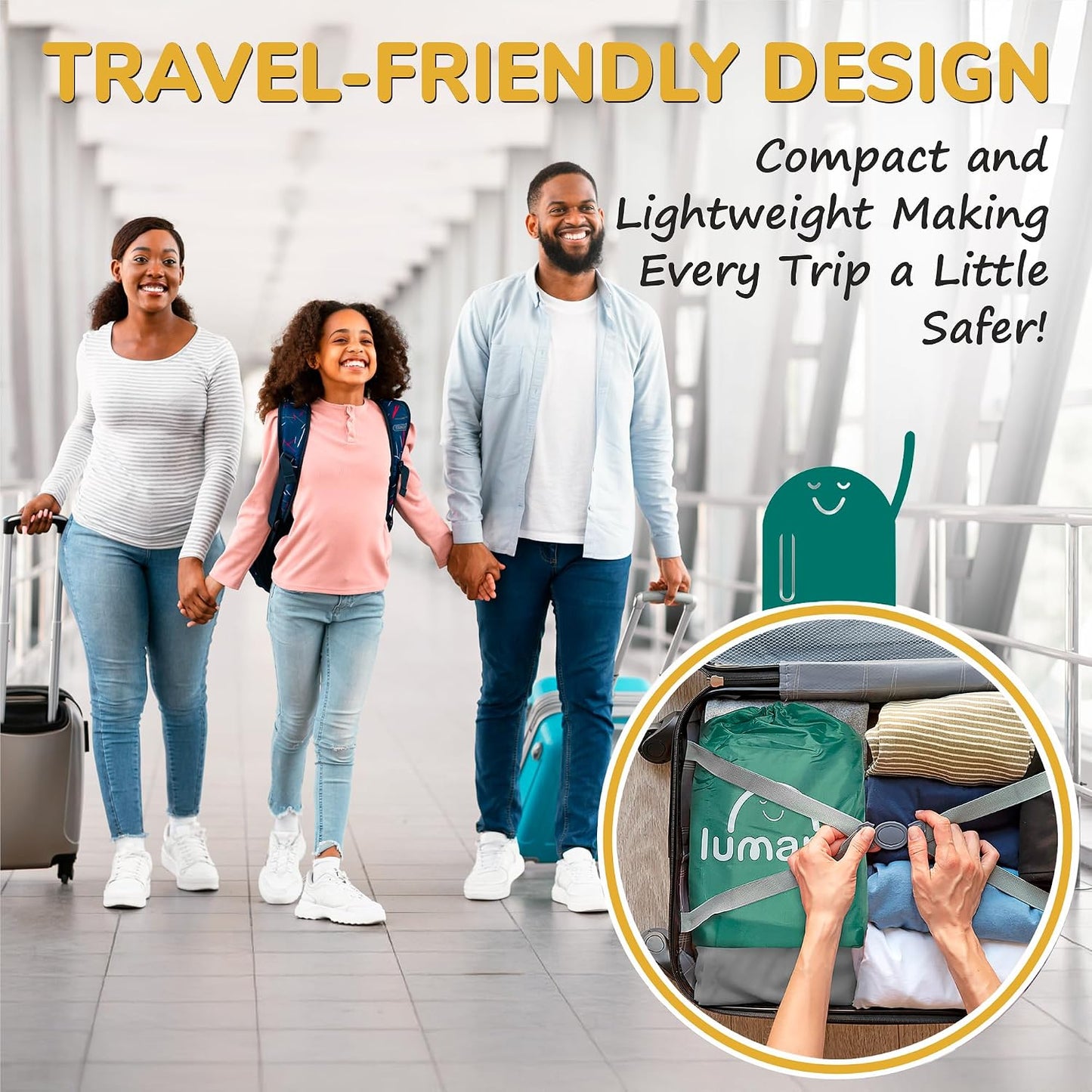 LUMARA Inflatable Bed Rails for Toddlers - Portable Travel Bed Bumpers with Non-Slip Design for Twin, Full, Queen & King Beds