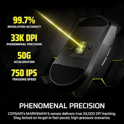 Corsair SABRE v2 PRO Wireless MG FPS Gaming Mouse – 33,000 DPI, 8,000Hz Hyper-Polling, Magnesium