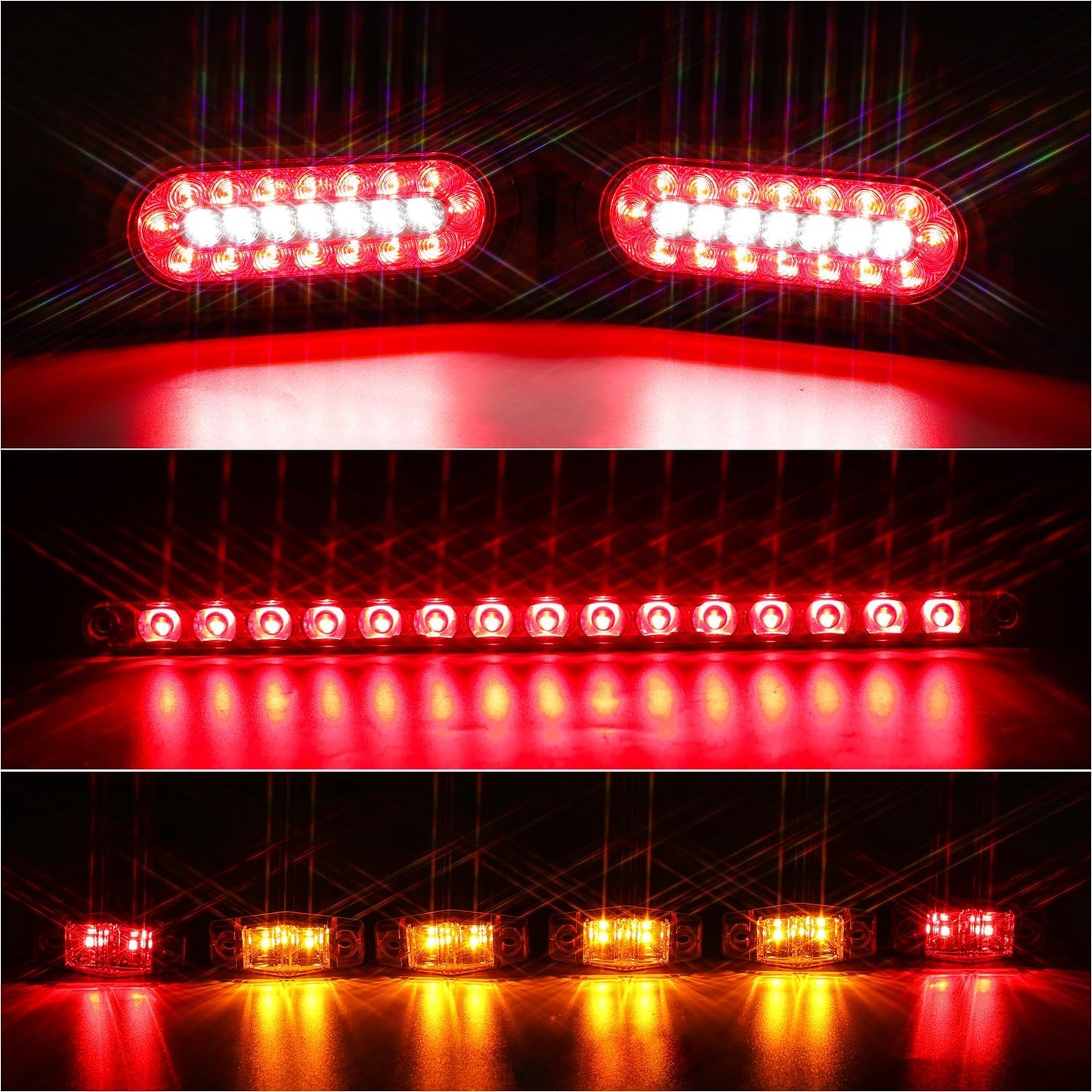 6" Oval LED Trailer Light Kit 2PCS Waterproof Brake Turn Reverse Lights 6INCHO