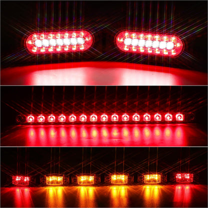 6" Oval LED Trailer Light Kit 2PCS Waterproof Brake Turn Reverse Lights 6INCHO
