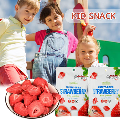ONETANG Freeze Dried Strawberry Yogurt Bites – Crunchy Real Strawberry Yogurt Snack, Single Serve Packs